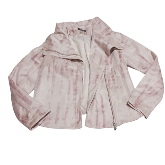 VENUS Tie Dye Faux Suede Moto Jacket - Picture 3 of 11